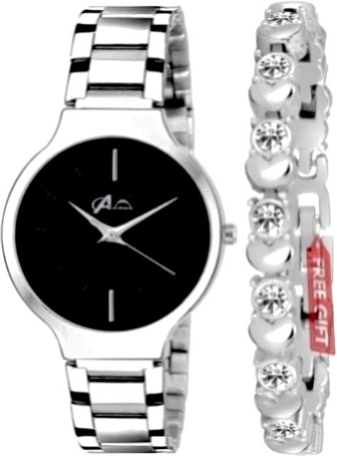 Acnos Stainless Steel Premium Casual Analogue Women Watch(Black Dial ...