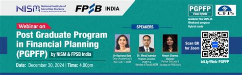 Webinar on ‘Post Graduate Program in Financial Planning (PGPFP) by NISM ...