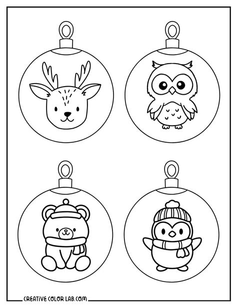Christmas Ornaments Coloring Pages PDF Printables