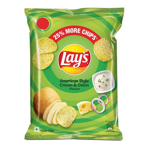 Lay's Potato Chips 50g/52g, American Style Cream & Onion Flavour ...