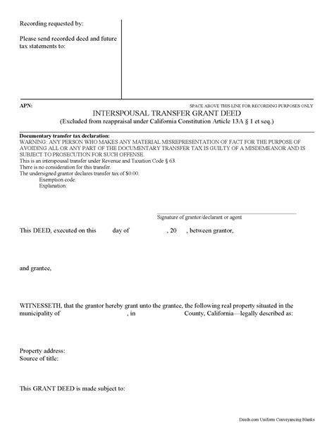 What Is A Interspousal Transfer Deed Form at Phoebe Bateman blog