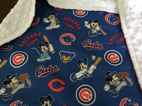 Chicago Cubs Baby Blanket Mickey Mouse Cubs Blanket MLB - Etsy