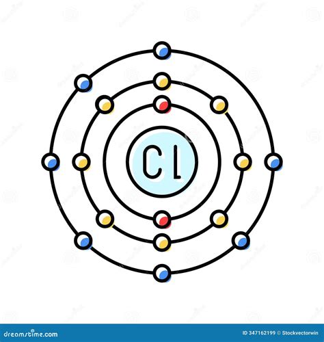 Chlorine Atom Bleach Color Icon Vector Illustration Stock Vector ...