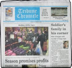 Warren Tribune Chronicle. The Warren Tribune Chronicle is in the ...