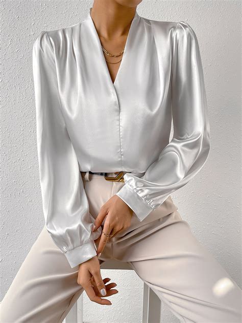 Classic Satin Elegance: Timeless Blouse Ideas in 2024 | Blouses for ...