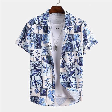 Blue Leaf Boxes Shirt Without Tee – Evalaxy