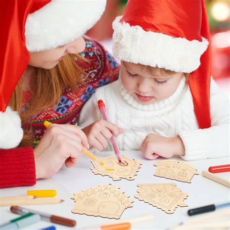 Buy Gingerbread House Shape Wood Cutouts for DIY Art Pack of 24 Cliths