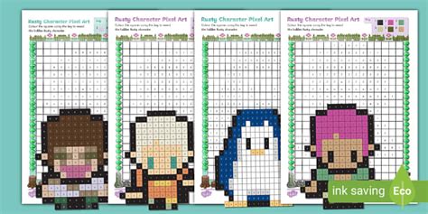 Rusty Character Pixel Art (teacher made) - Twinkl