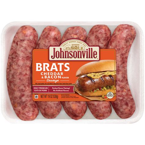 Johnsonville Uncooked Natural Casing Cheddar Cheese and Bacon Flavor ...