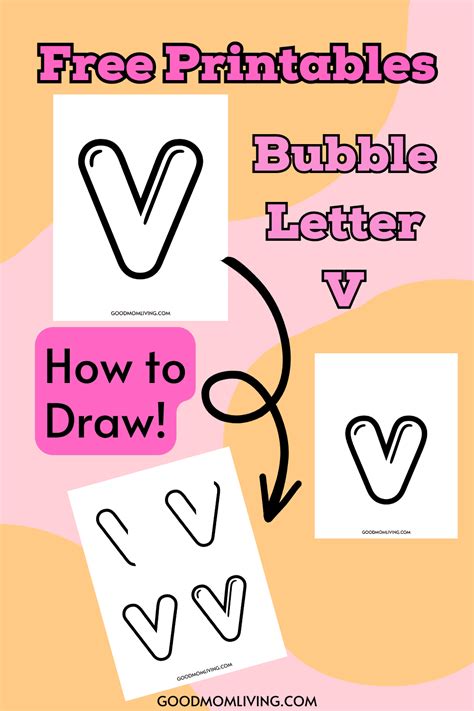 Printable Bubble Letter V (Free and Kid-Approved) - Good Mom Living