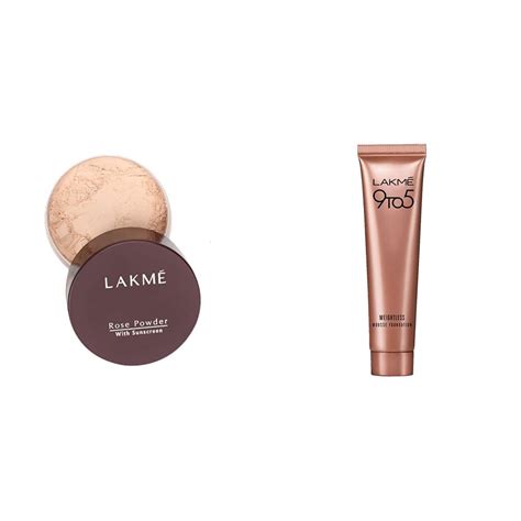 Buy LAKMÉ Rose Face Powder, Soft Pink, 40G And 9 To 5 Weightless Matte ...