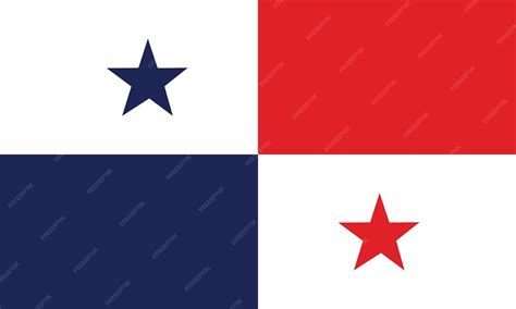 Premium Vector | The official flag of panama the panamanian flag ...
