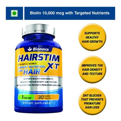 Bionova Hairstim XT - Biotin 10,000mcg, 30 Tablets : ClickOnCare.com