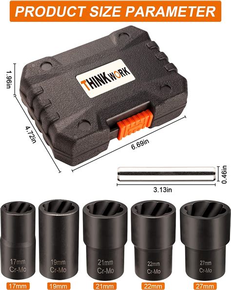 THINKWORK 1/2 Inch Drive Lug Nut Removal Tool, 6 India | Ubuy