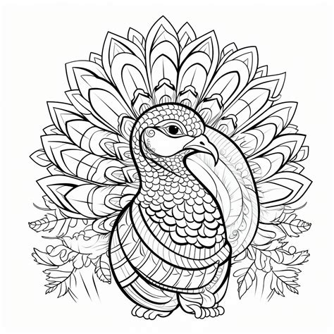 Adult Coloring Page Turkey