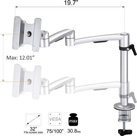 Buy Premium Aluminum Single Monitor Stand, Full Motion Single Monitor ...