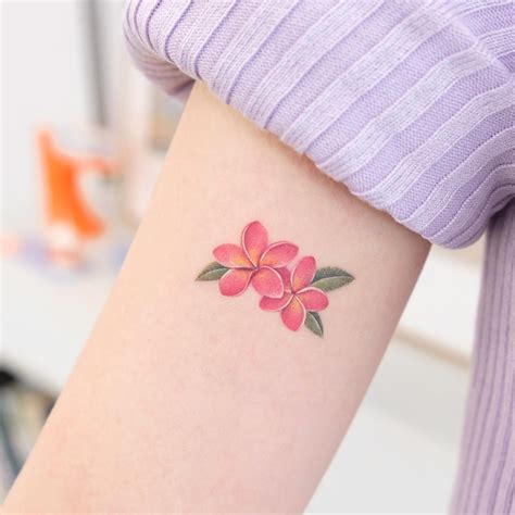 Plumeria Outline Tattoo