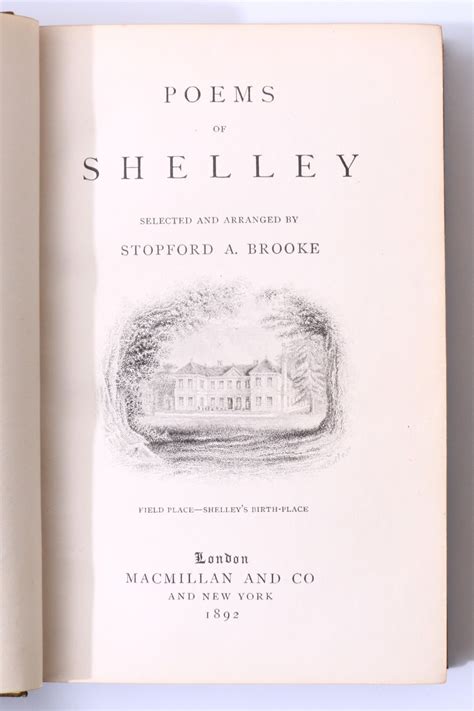 Poems of Shelley by Percy Bysshe Shelley: Near Fine Hardback (1892) 1st ...