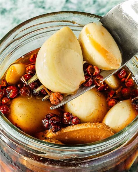 Pickled Garlic (Sichuan sweet ginger peppercorn brine) | I Heart Umami®