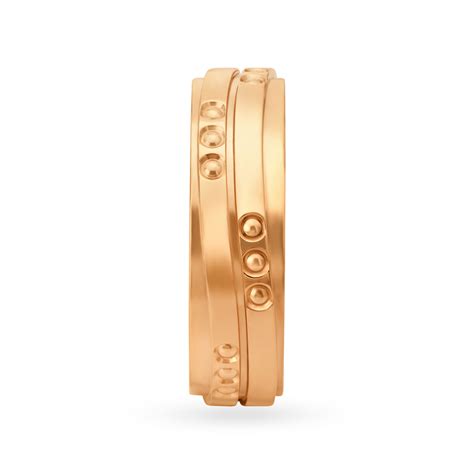 Striking Stacked Pattern Gold Ring for Men