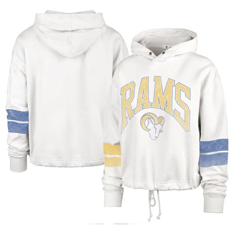 Women's '47 Oatmeal Los Angeles Rams Harper Pullover Hoodie | Crop ...