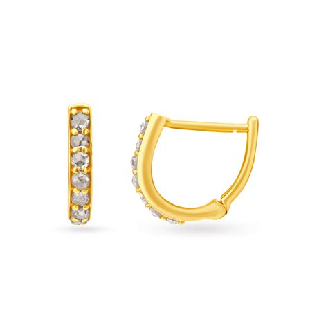 Charming Gold Hoop Earrings with Stones