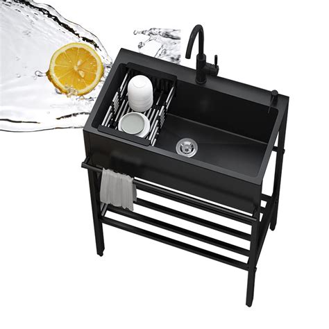 Buy Vardeau Black utility sinks for a laundry room,Freestanding ...