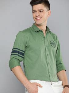 Mast & Harbour Men Solid Casual Green Shirt - Buy Mast & Harbour Men ...