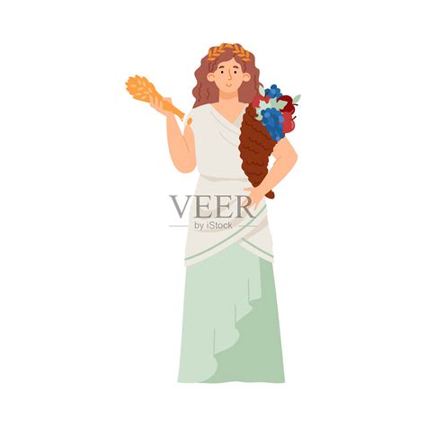 德墨忒耳希腊神话中生育和收获的女神插画图片素材_ID:405873661-Veer图库