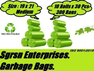 jj brothers GREEN GARBAGE BAGS. Medium 13 L Garbage Bag Pack Of 300 ...