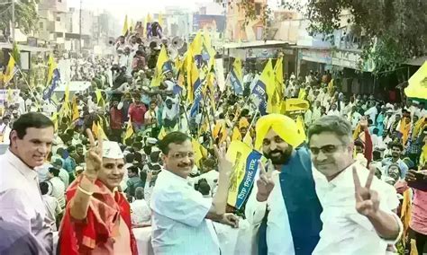 अरविंद केजरीवाल और भगवंत मान ने चाचौड़ा में किया रोड शो, ममता मीणा के ...