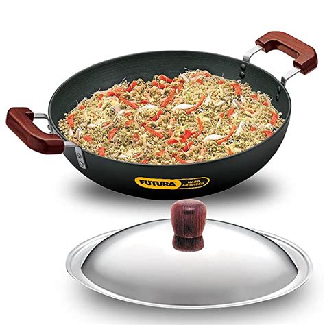 Buy Hawkins Futura 7.5 Litre Deep Fry Pan, Hard Anodised Kadai with ...