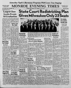 Monroe Evening Times Archives, May 14, 1964, p. 1