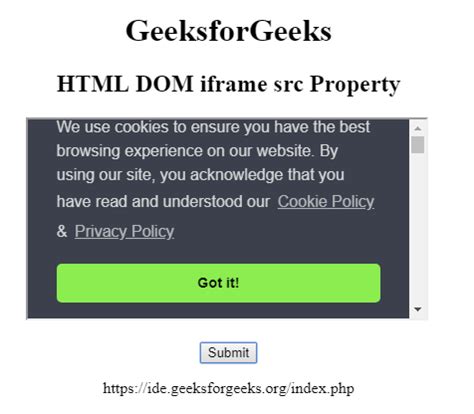 HTML | Propiedad DOM IFrame src – Barcelona Geeks