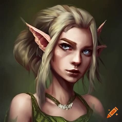 Art of a wood elf druid girl on Craiyon