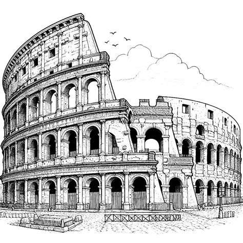Best 13 How To Draw The Colosseum, Step by Step, Drawing Guide, by ...