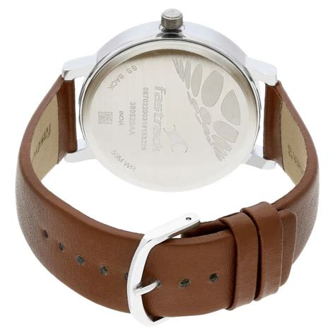 Fastrack Fundamentals Quartz Analog White Dial Leather Strap Watch for Guys