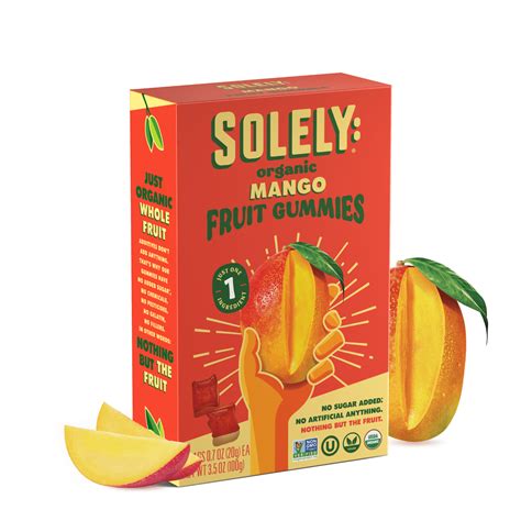 Solely Organic Mango Whole Fruit Gummies, 3.5 oz