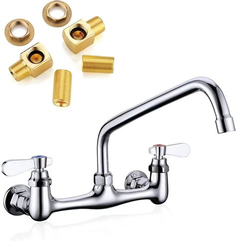 8 Inch Commercial Kitchen Wall Mount Faucet, 8 Inch Center Wall-Mount ...