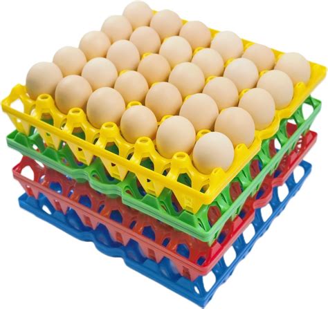 8-Pack Plastic Egg Tray Egg Crates 30-Egg Flats for Home Chicken ...