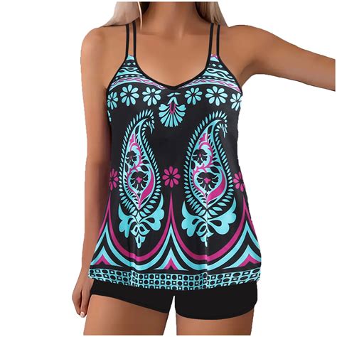 DISKEBUISS Swimsuit for Women Plus Size Summer Modest Print Flattering ...