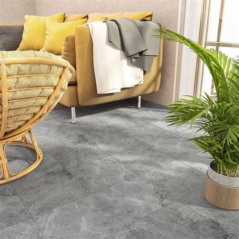 Snapklik.com : 32 Pack 12x12 Grey Marble Peel And Stick Floor Tiles ...