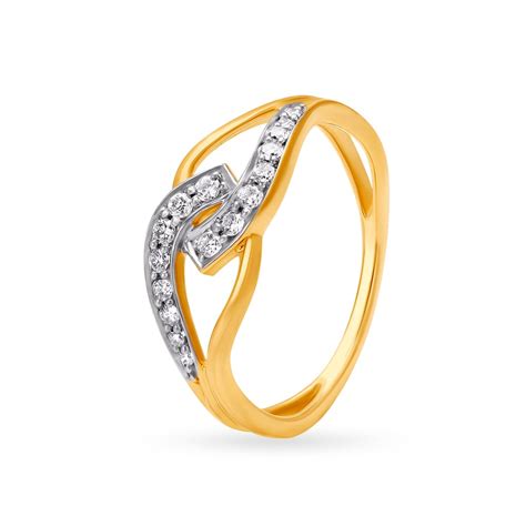 Glimmering 18 Karat Gold And Diamond Loop Ring