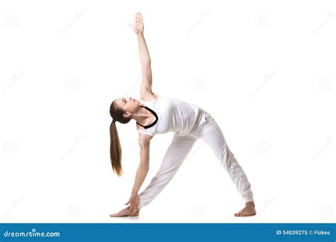 Yoga Trikonasana pose stock image. Image of pilates, lifestyle - 54039275