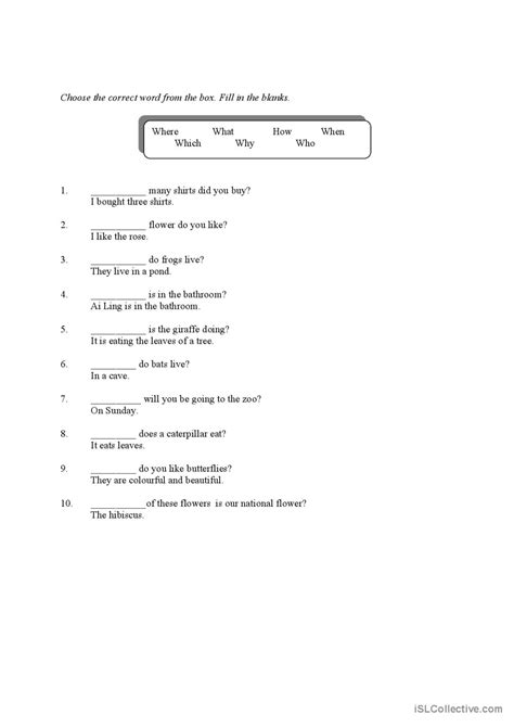 Question Using Is Worksheet 的图像结果