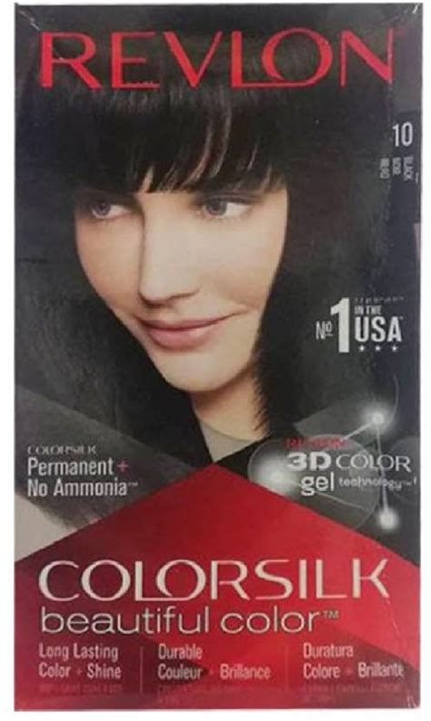 Revlon Colorsilk Beautiful Hair Color (Made in Italy) Black 10 , Black ...