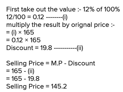 The marked price if a shirt was 165 . It was sold at a discount of 12 ...