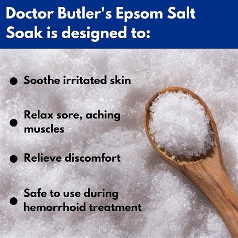 Doctor Butler's Epsom Salt Soak | Sitz Bath Salts for Hemorrhoids Relief - 32 oz (2 lb) Pack ...