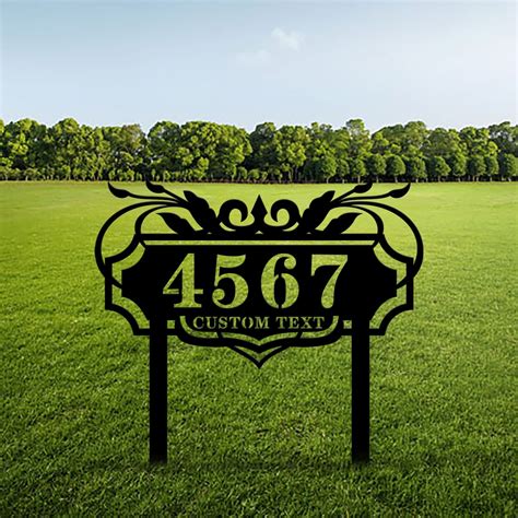 Custom Personalized Address Stake, Driveway Entrance Decor, Metal House ...