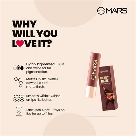 MARS Creamy Matte Lipstick, 3.2g – Zivanyaa